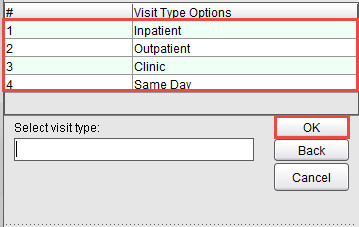 Select visit type Select visit type