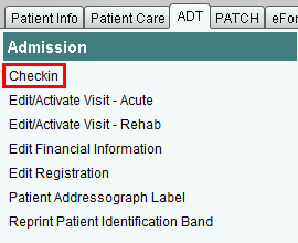 ADT tab and Checkin link