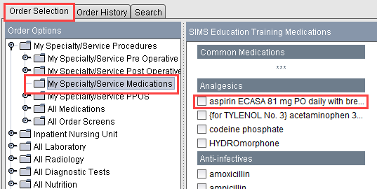 ASA aspirin selection