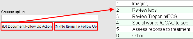Action list options