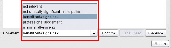 List of comment options