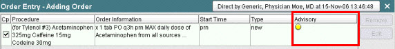 Order Preview area with Non-Critical (Non-Mandatory) advisory icon