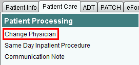 Change Physician