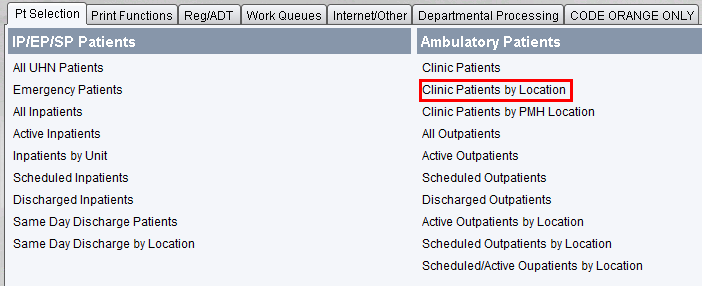 Clinic Patients by Location link