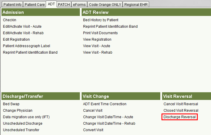 Discharge Reversal