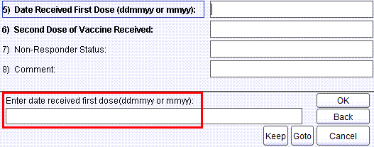 Enter date received first dose