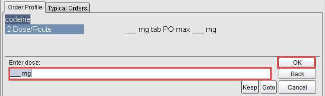 Enter the minimum dose