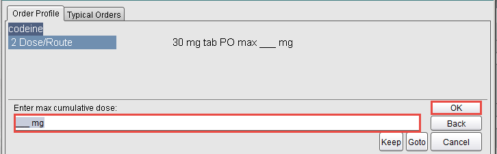 Enter the maximum dose