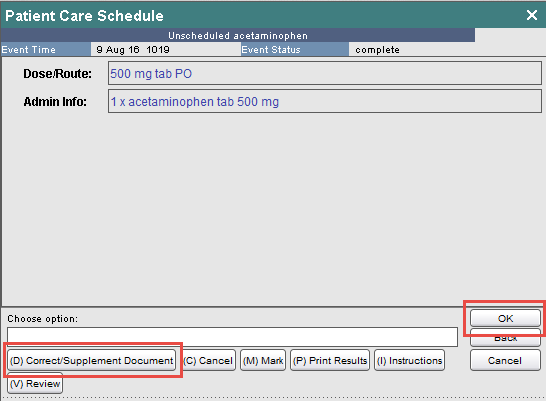 Correct/Supplement Document