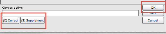 Correct or Supplement button