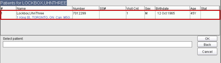 Select patient