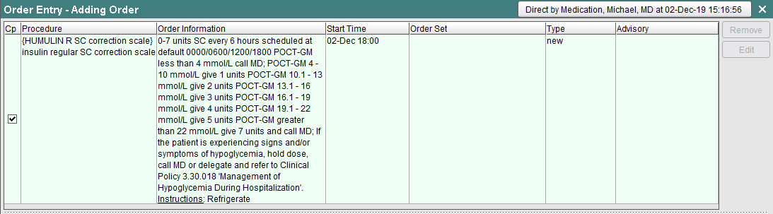 Order Preview with HUMULIN order