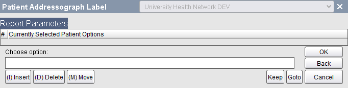 Report Paramenters - Insert button Report Paramenters - Insert button