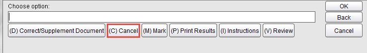Cancel option