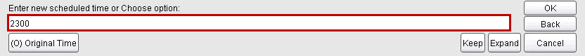 Enter new scheduled time