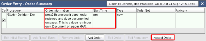 Order Preview area