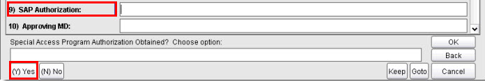 SAP authorization field