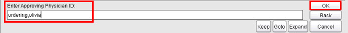 Enter Approving Physician ID