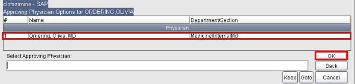 Select Approving Physician