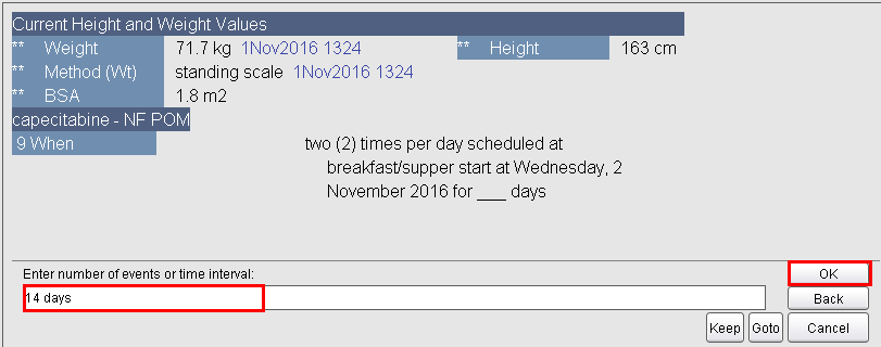 Enter number of events