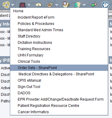Order Sets - SharePoint