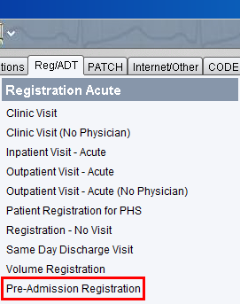 Pre-Admission Registration Pre-Admission Registration
