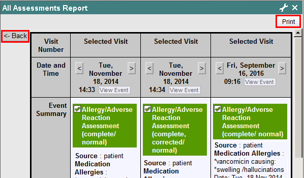 Example of Compare Events