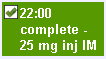 Completed dose event example