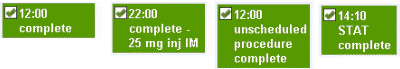 Completed dose event example