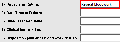 Repeat bloodwork fields