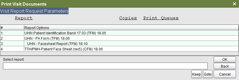 Report Options Report Options