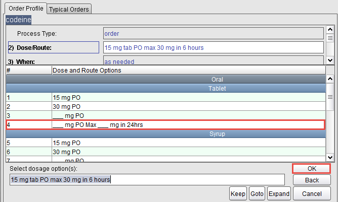 Select Dose and Route option