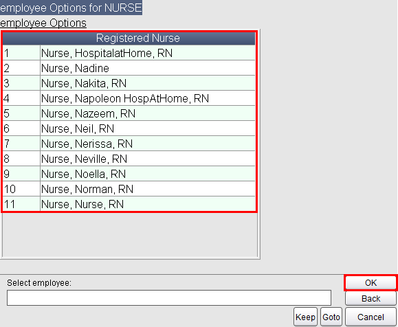 Select verified by employee name