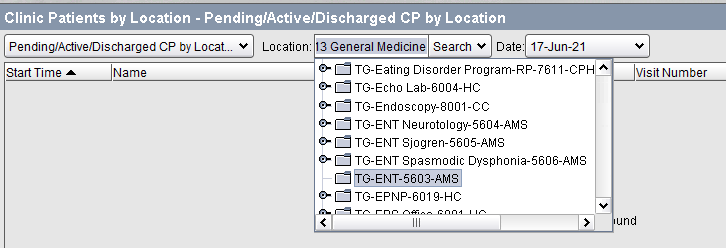 Select your clinic name