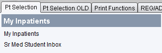 Pt Selection tab - My Inpatients