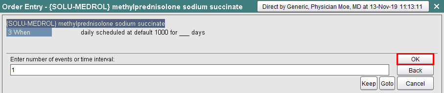 Enter number of events or time interval