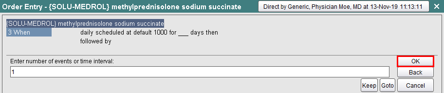 Enter number of events or time interval