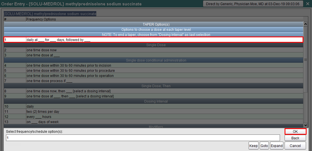 Frequency Options for second dose