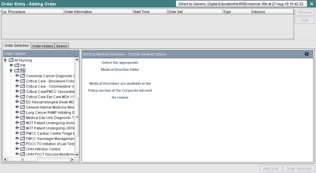 TG Medical Directives folder list