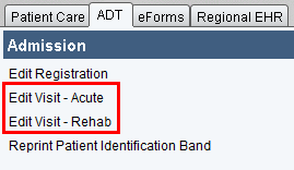 Edit Visit - Acute or Rehab