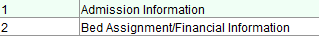 Bed Assignment/Financial Information