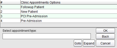 Clinic Appointments Options
