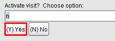 Yes to activate visit
