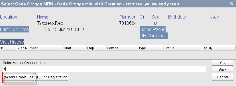 Add a New Visit