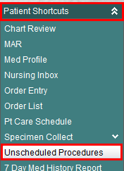 Communication Note - Unscheduled Procedures