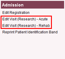 Admission options of Clinical Research Coordinator role