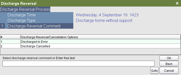 Discharge Reversal comment