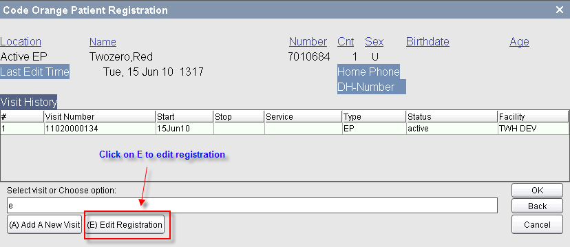Edit Registration