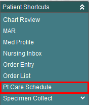 Pt Care Schedule