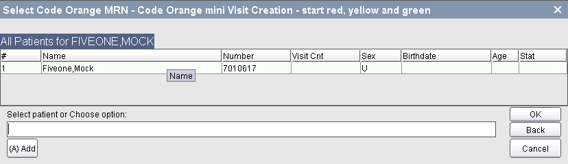 Select Patient Name
